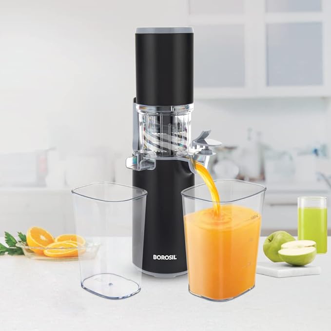 Borosil Easy Juice Cold Press Slow Juicer | Black