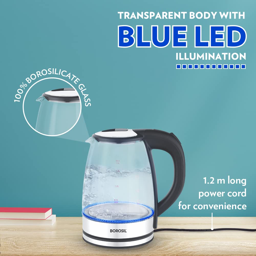 Borosil Electric 1.8 Litre 1500 Watts Glass Kettle - 5