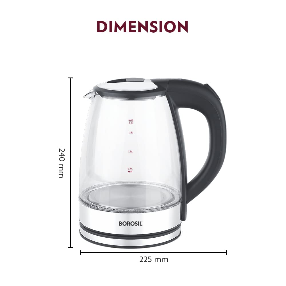 Borosil Electric 1.8 Litre 1500 Watts Glass Kettle - 3