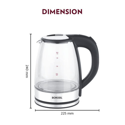 Borosil Electric 1.8 Litre 1500 Watts Glass Kettle - 3