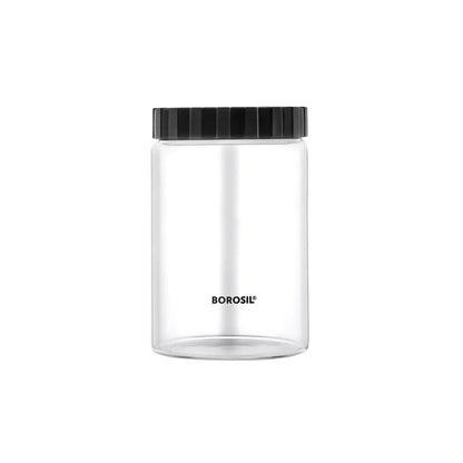 Borosil Endura Airtight Glass Storage Jar with PP Black Lid - 6