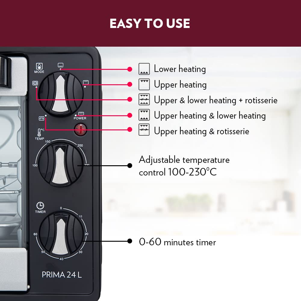 Borosil Prima 24 Litres Oven Toaster Griller - 8
