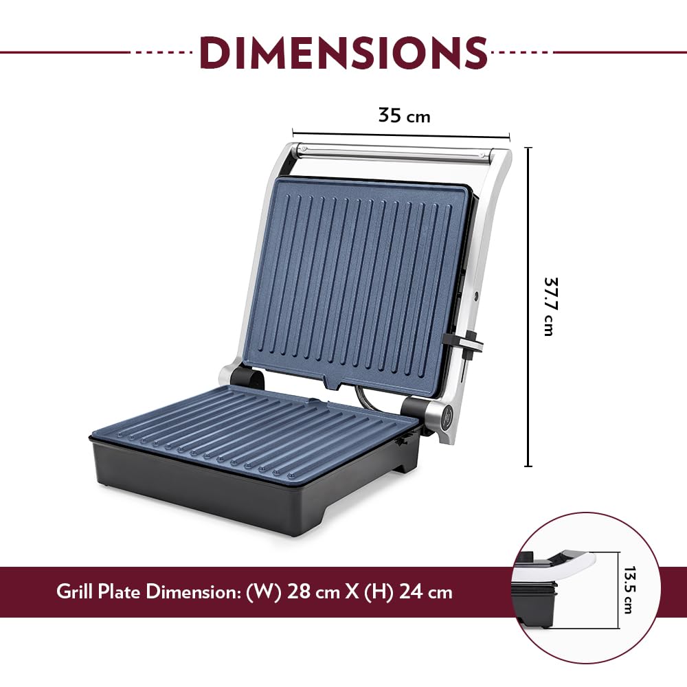 Borosil Mega Jumbo 180° 2000 Watts Grill Sandwich Maker - 3