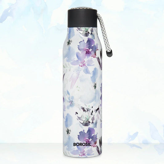 Borosil Stainless Steel Aquasoul Flora 600 ML Vacuum Insulated Bottle - 1