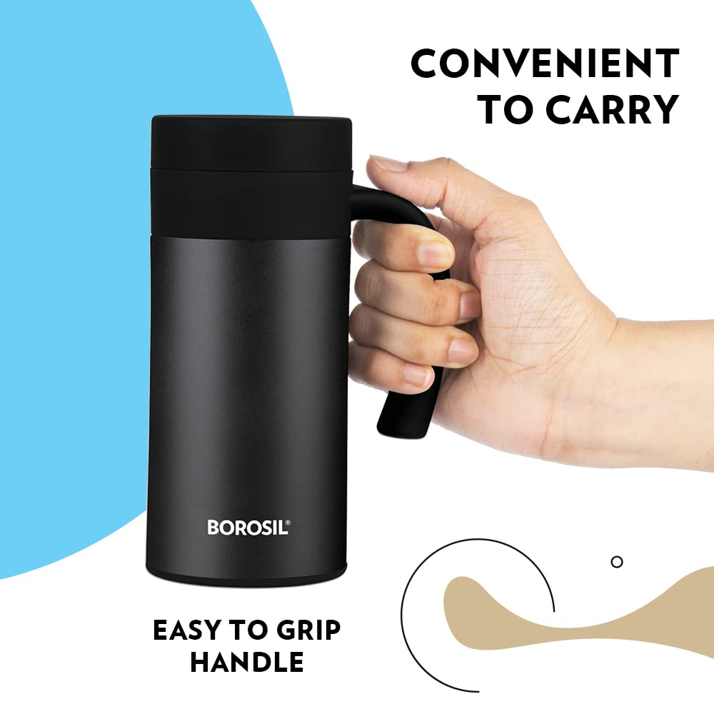 Borosil CafeTime Stainless Steel Insulated 400 ML Travel Mug - 5