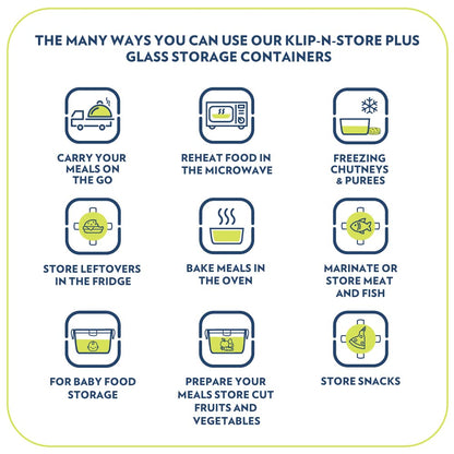 Borosil Klip n Store Plus Square Glass Container - 16