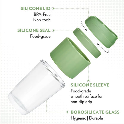 Borosil Glass 300 ML Travel Mug with Silicone Sleeve - 4