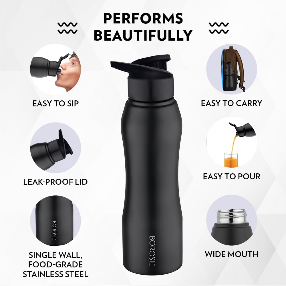 Borosil Grip N Sip Stainless Steel Water Bottle - 7