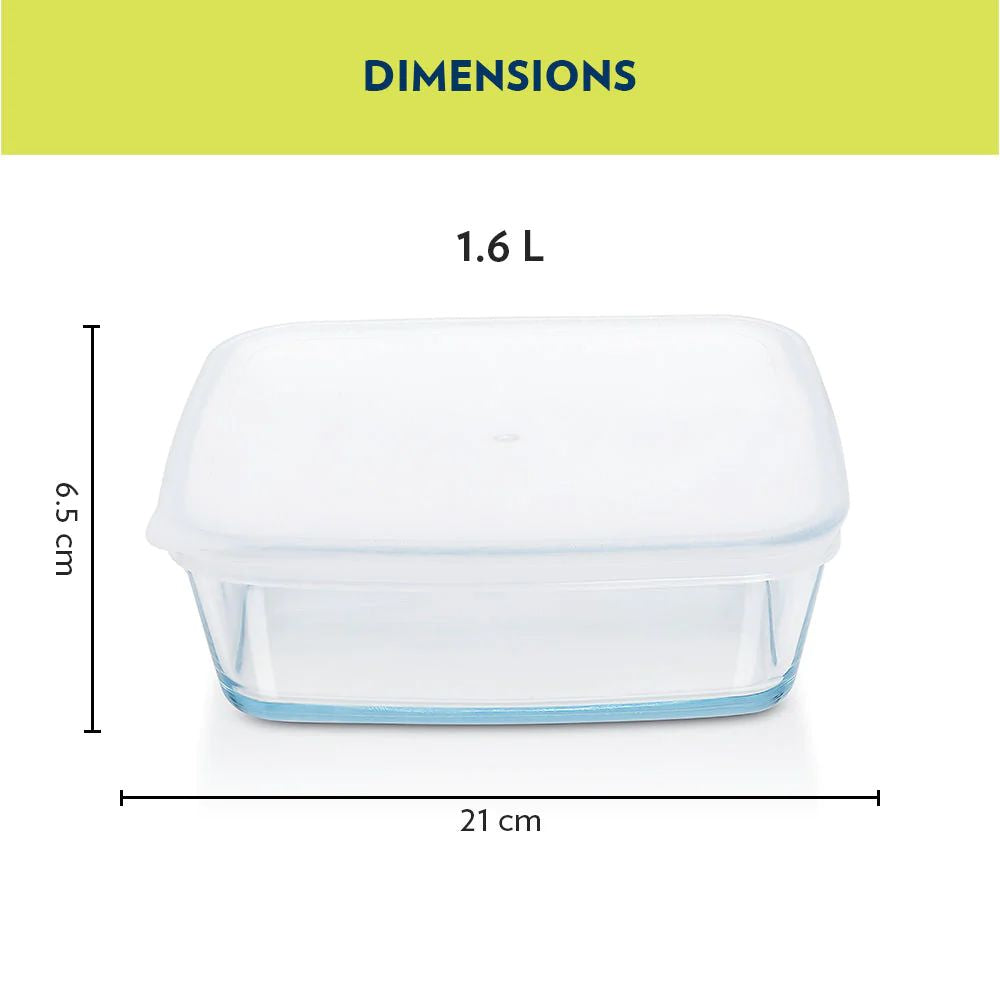 Borosil Square Baking Dish with Lid - 8