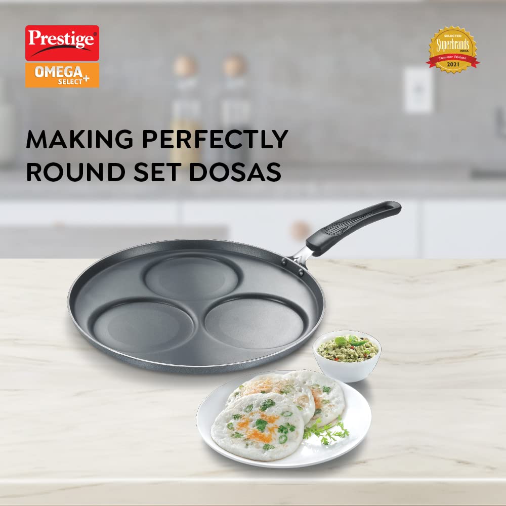 Prestige Omega Select Plus Set Dosa Uttapam 31 cm Tawa | Make Dosa, Uttapam, Omlette, Chilla - 3 in 1