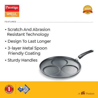 Prestige Omega Select Plus Set Dosa Uttapam 31 cm Tawa | Make Dosa, Uttapam, Omlette, Chilla - 3 in 1