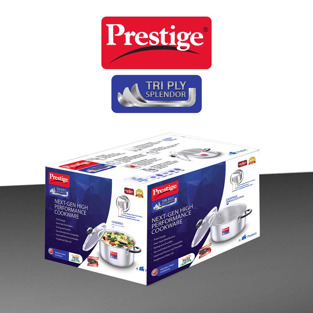 Prestige Tri-Ply Splendor Casserole with Lid 240 MM-6