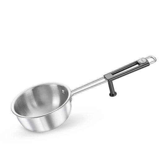 Prestige Splendor Tri-Ply Stainless Steel 13 cm Tadka Pan | Gas & Induction Compatible | Silver