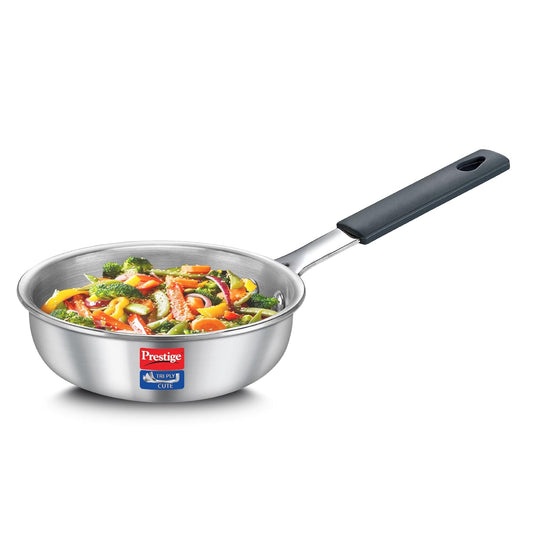 Prestige Tri-Ply Cute 12 cm Fry Pan | Gas & Induction Compatible | Silver