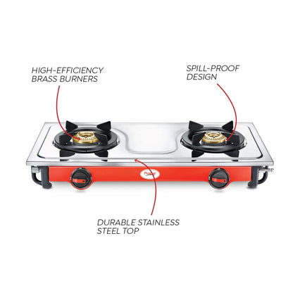 Prestige Sleek Stainless Steel 2 Burners L.P Gas Stove - 40096 - 5