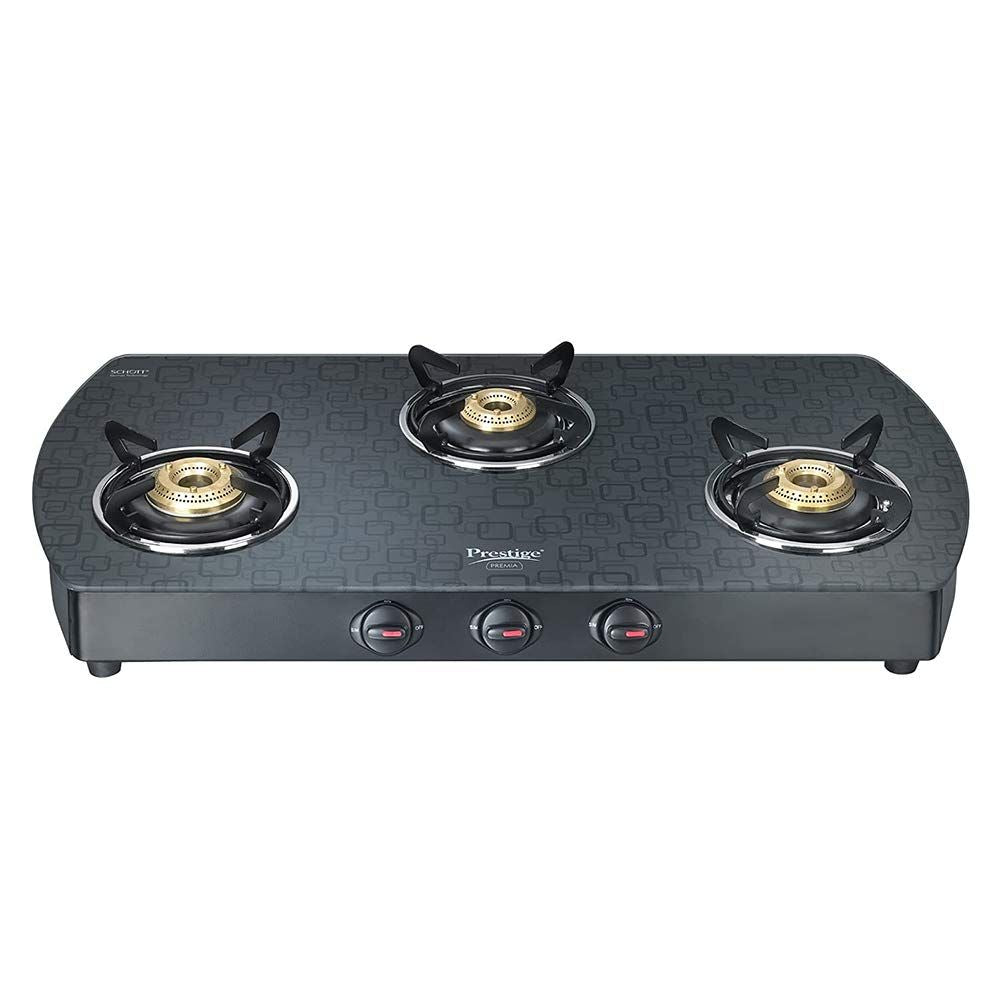 Prestige Premia Schott Glass-Top GTS 03L (D) 3 Burner Gas Stove - 1