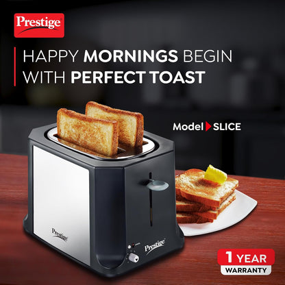 Prestige Slice Pop-up Toaster 750W | Black & Silver