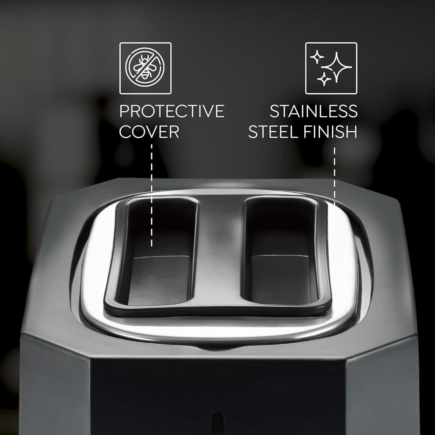 Prestige Slice Pop-up Toaster 750W | Black & Silver