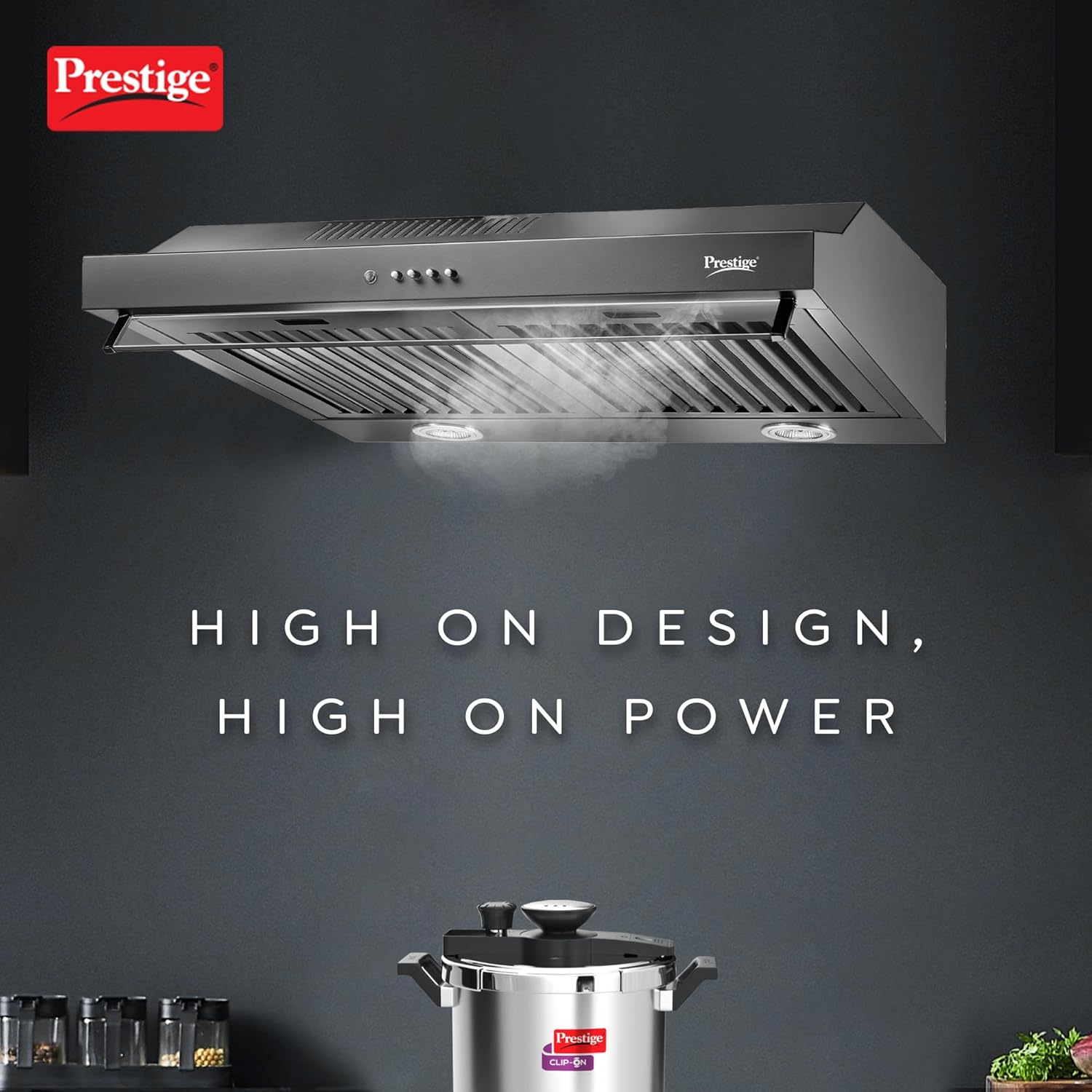 Prestige Slimline Kitchen Hood Chimney | 550 m3/hr | Black