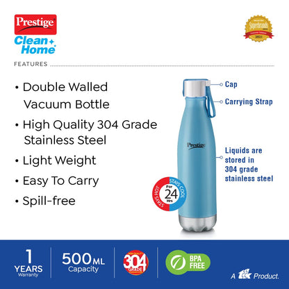 Prestige Stainless Steel PDWBC 01 500 ML Water Bottle - 3