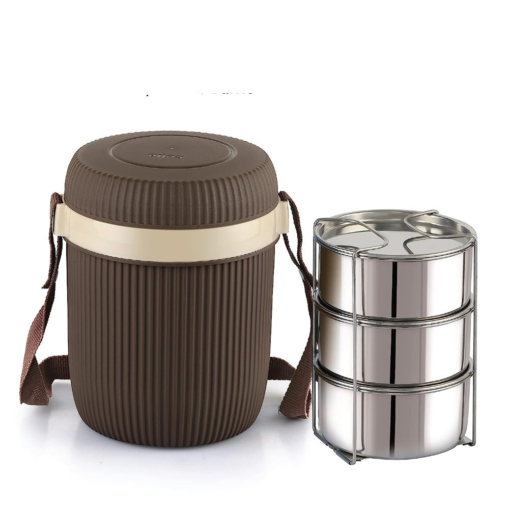 Cello Wow Insulated Lunch Box with Stainless Steel Container | 3 Or 4 Container | Office and School Tiffin from RasoiShop