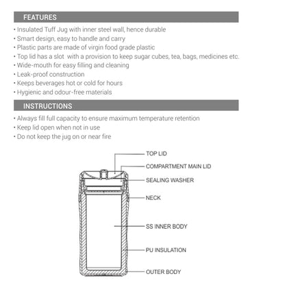 Milton Stylo Plastic 500 ML Tuff Flask - 11