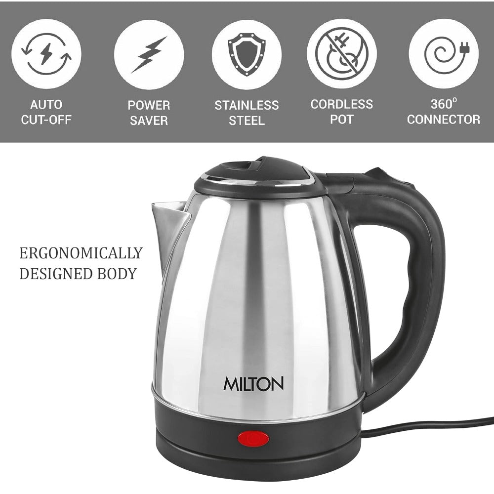 Milton Stainless Steel Insta 1.2 Litre 1500 Watt Electric Kettle - 2