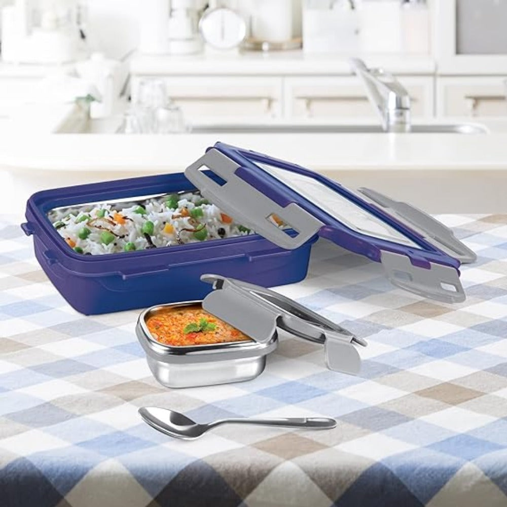 Milton Steely Super Deluxe Insulated Inner Stainless Steel Tiffin Box - 4