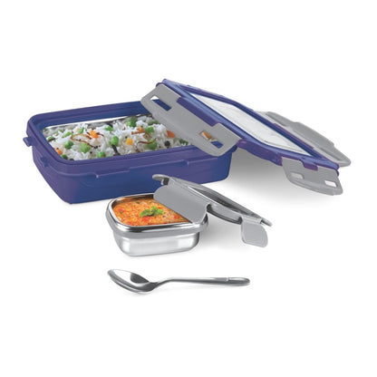 Milton Steely Super Deluxe Insulated Inner Stainless Steel Tiffin Box - 1