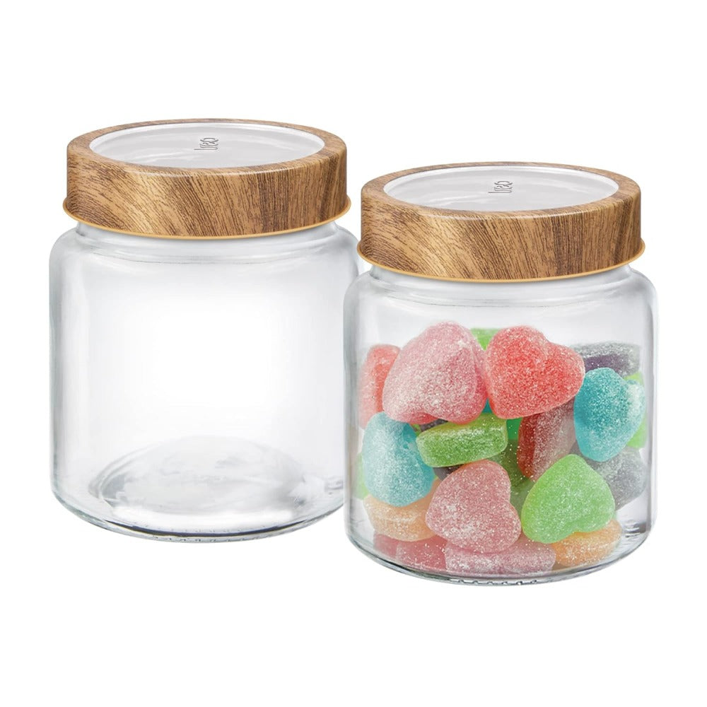 Treo Woody Radius 580 ML Storage Glass Jar Set - 1