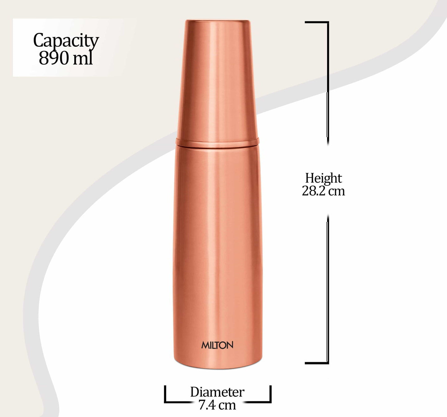 Milton Copper Combo Water Bottle with Tumbler | Set of 2 Pcs