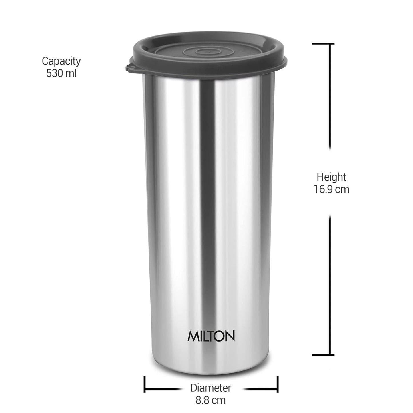 Milton Stainless Steel Tumbler with Lid | 1 Pc