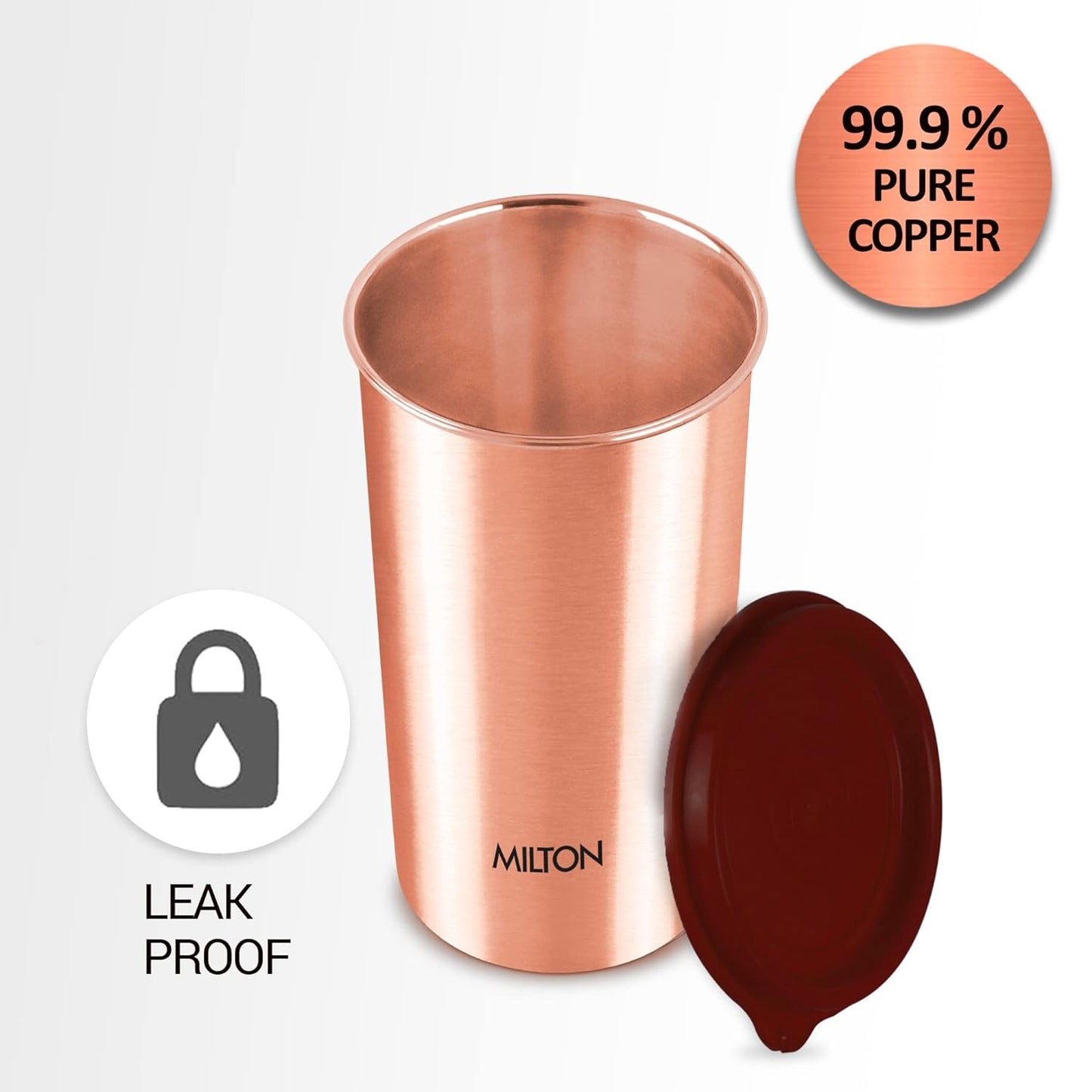 Milton Copper Drinking Water Tumbler with Lid | 1 Pc