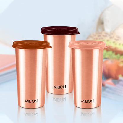 Milton Copper Drinking Water Tumbler with Lid | 1 Pc