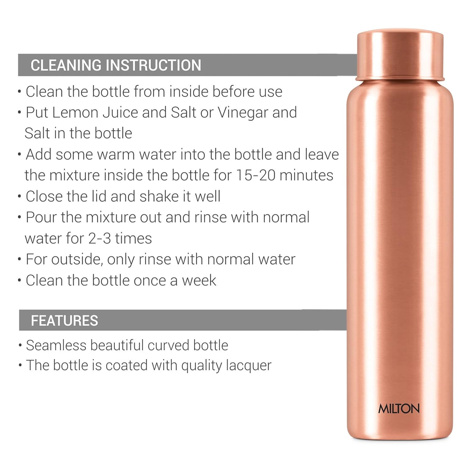 Milton Copper Aqua 1000 Water Bottle | 1 Pc