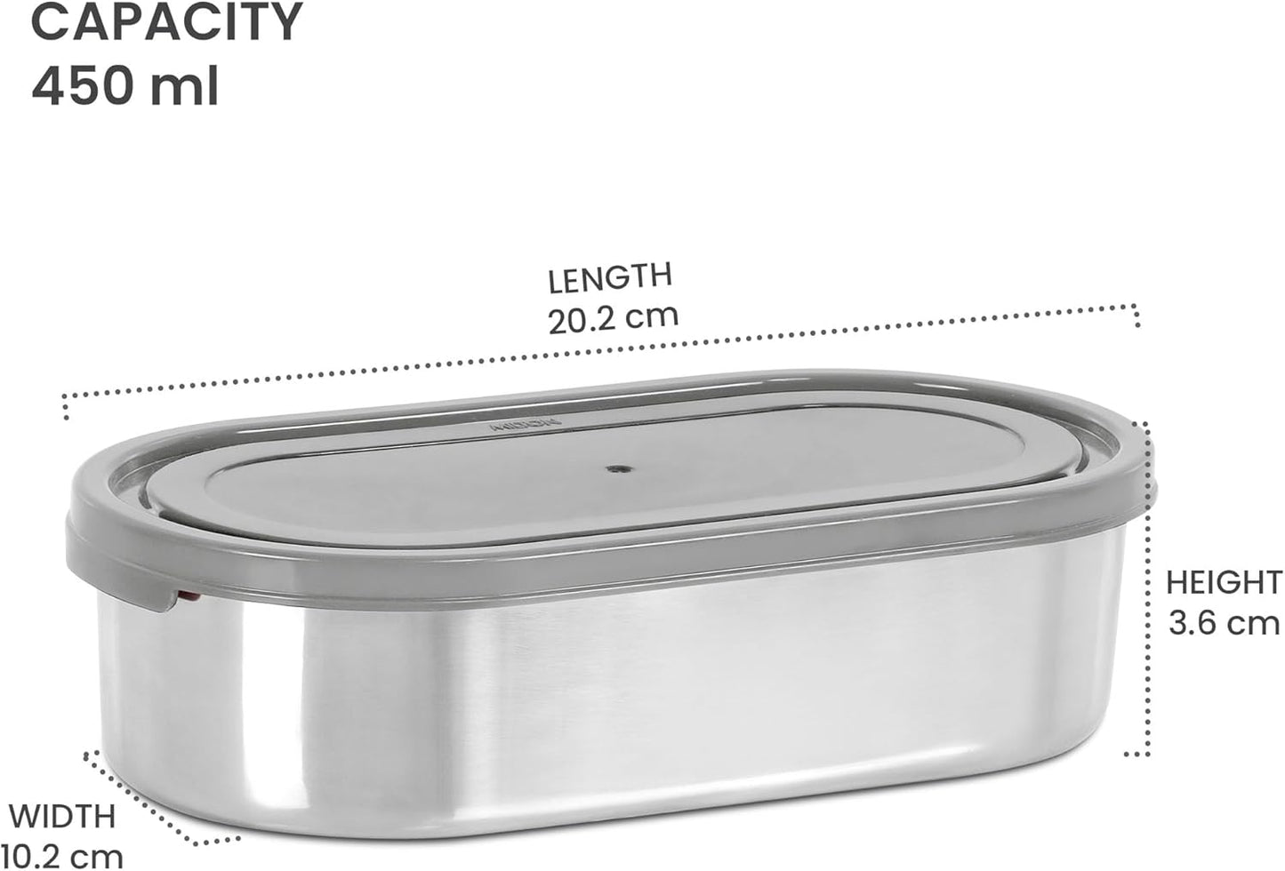 Milton Steel Slider Stainless Steel Container | 1 Pc