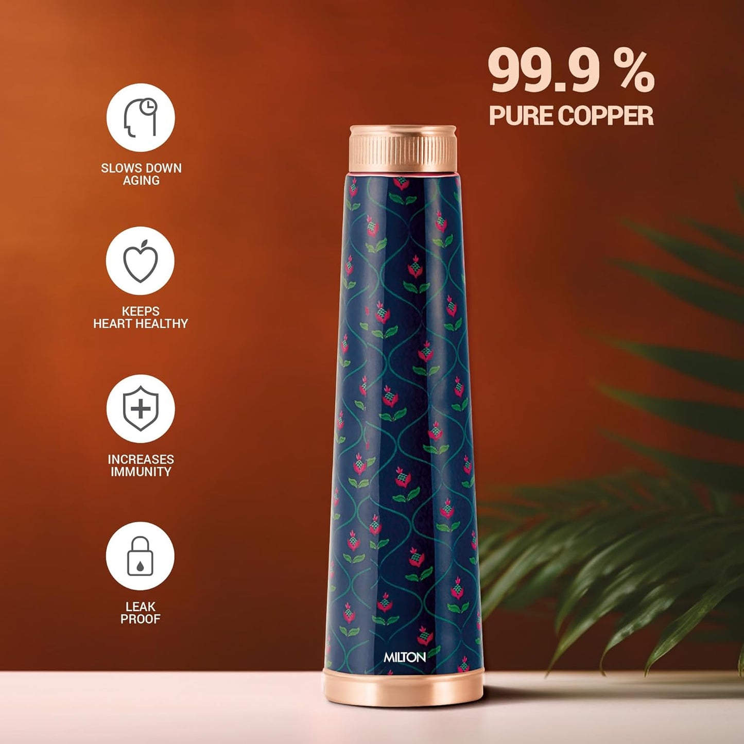 Milton Copper Delight Design Water Bottle | 1 Pc