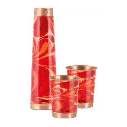 Milton Copper Eterna Diwali Gift Set - 1 Bottle + 2 Tumbler | Set of 3 Pcs