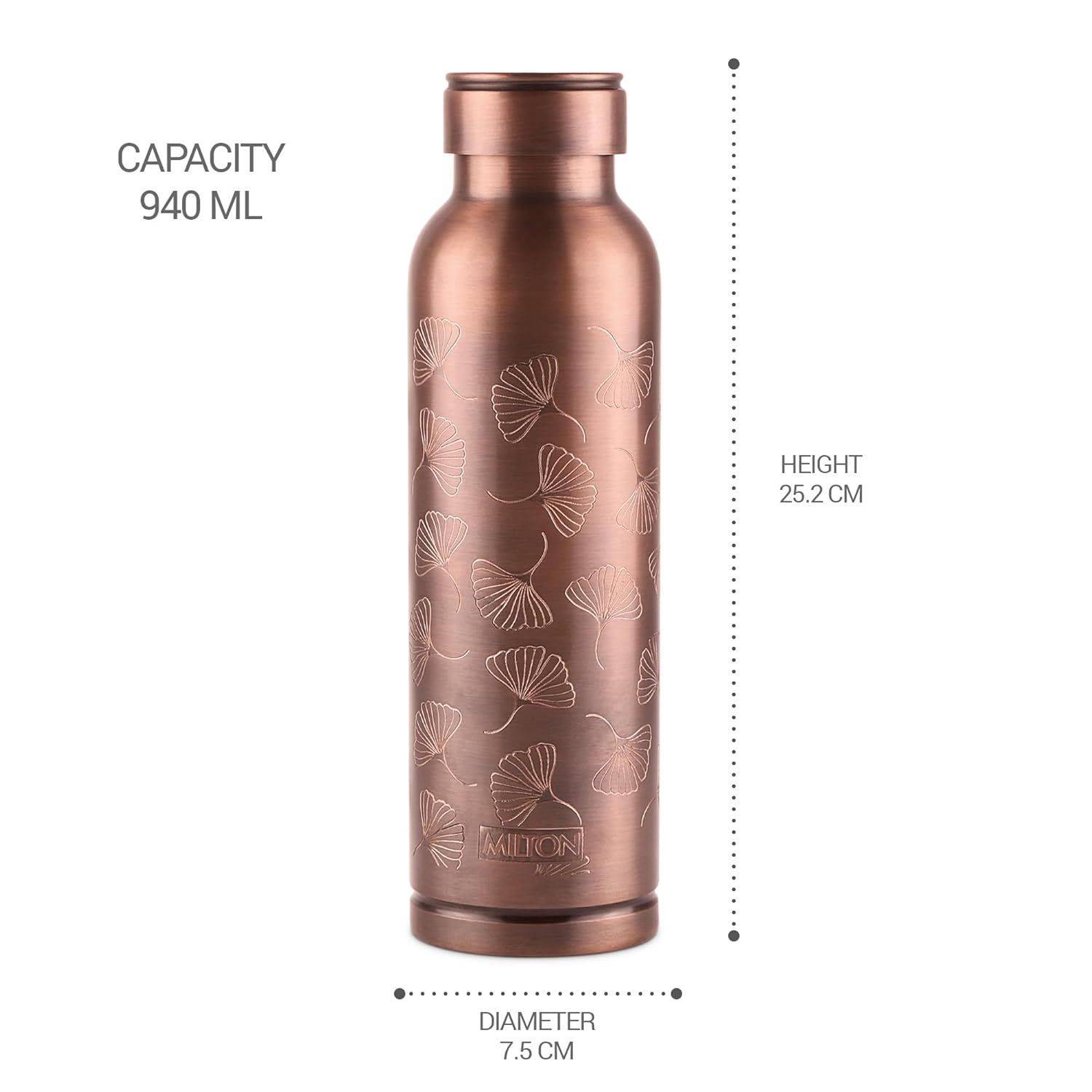 Milton 1000 Copper Swasth Water Bottle | 1 Pc