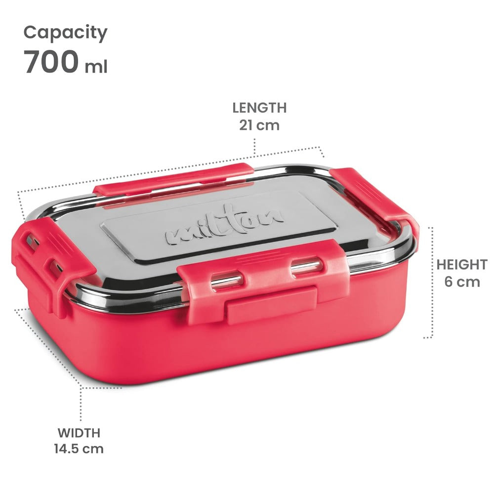 Milton Steel Flat Insulated Inner Stainless Steel Tiffin Box With Inner Container - 7