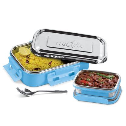  Milton Steel Flat Insulated Inner Stainless Steel Tiffin Box With Inner Container - 9