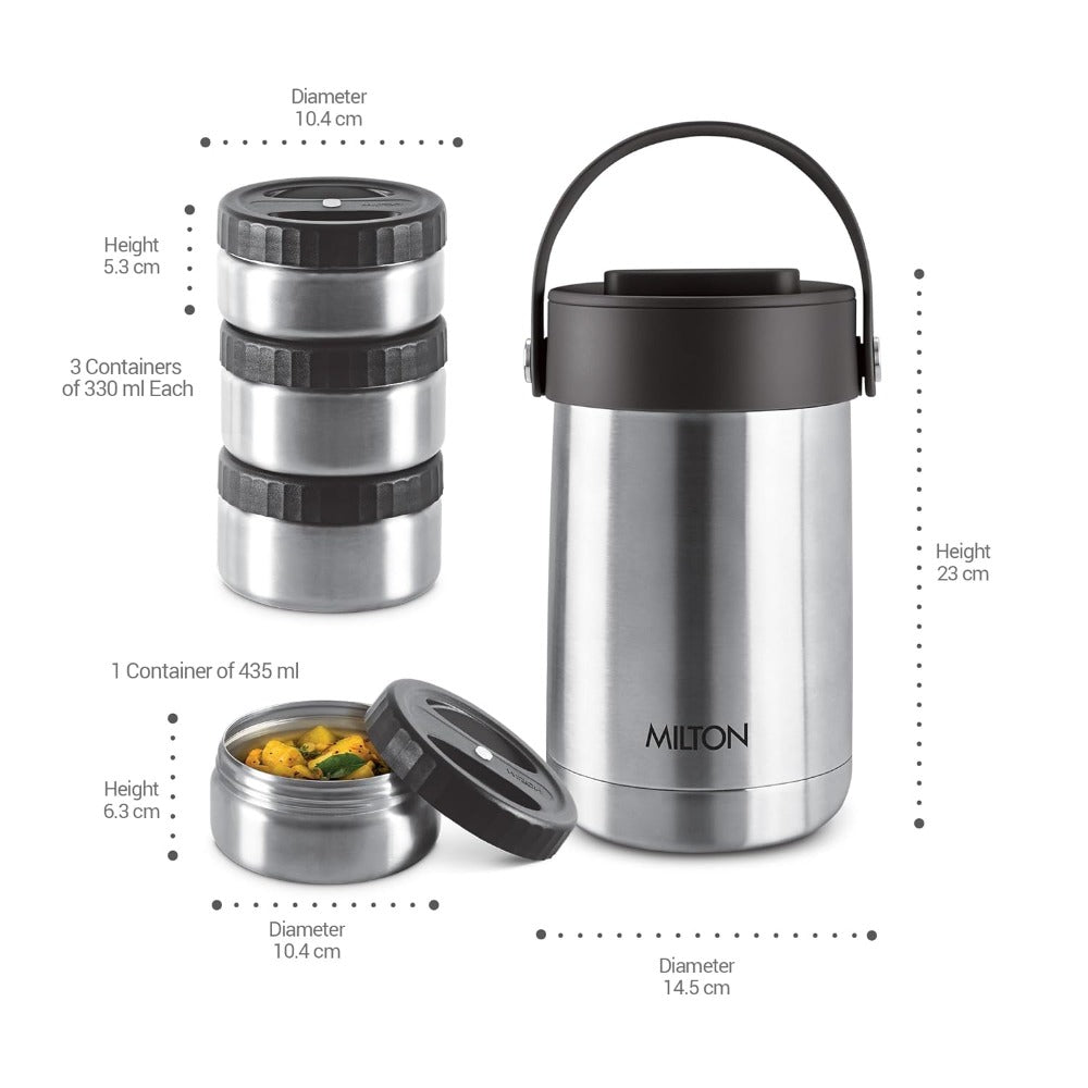 Milton Glamour Vacuum Insulated 4 Container Tiffin Box - 7