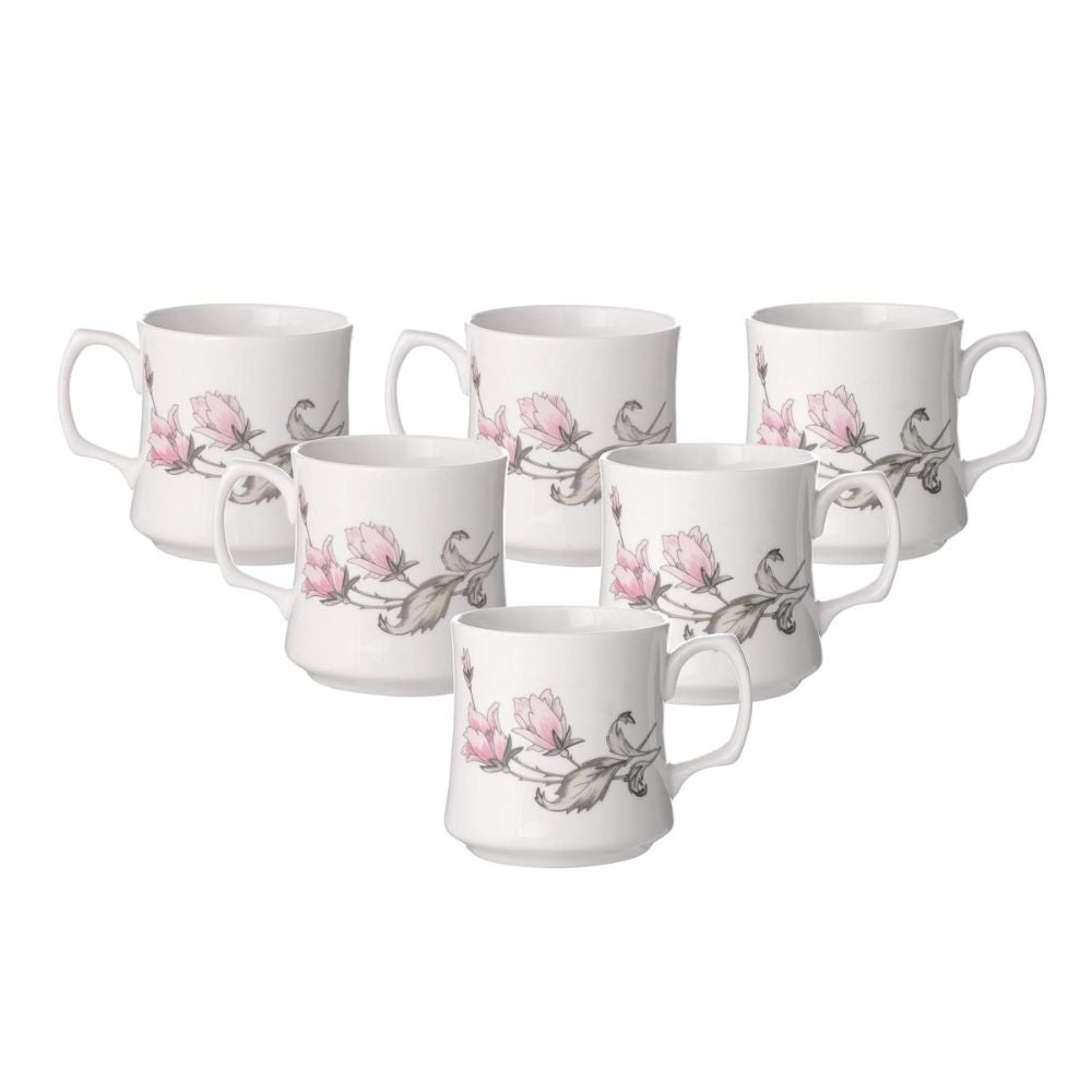 Clay Craft Ceramic Floral Printed 200 ML Coffee & Tea Mugs - 1