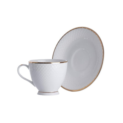 Clay Craft Ceramic Diamond 22k Gold Line Cup & Saucer Set - 3