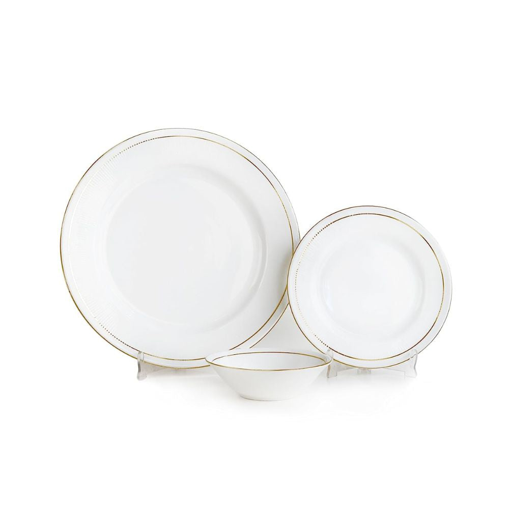 Clay Craft Ceramic Mona Elegant Goldline Dinner Set - 3