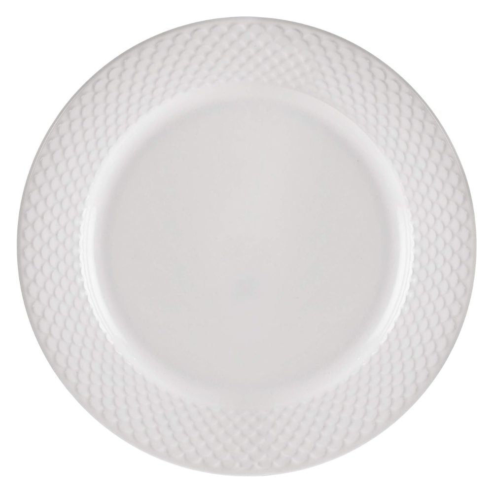 Clay Craft Basic Dinner Plate Ripple | White | 1 Pc-2