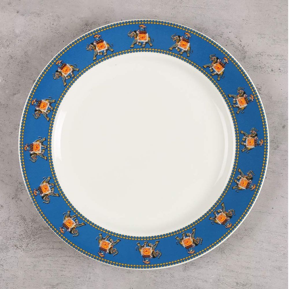 India Circus Ceramic Swirling Safari Dinner Plate | 1 Pc