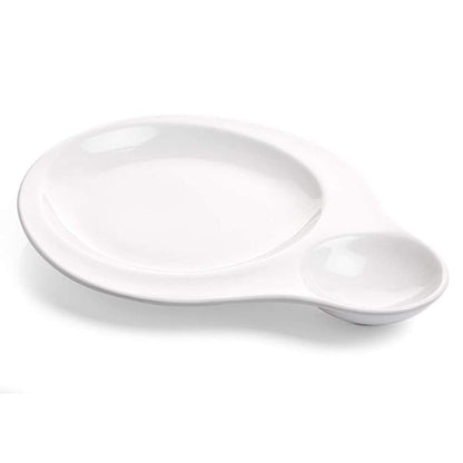 Clay Craft Basic Platter Chip & Dip Belly | White | 1 Pc-2
