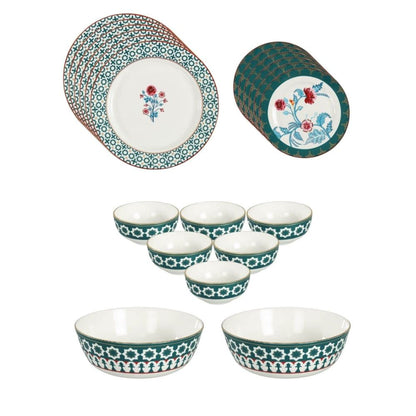 India Circus Ceramic Floral Marine Opulence Dinner Set - 6