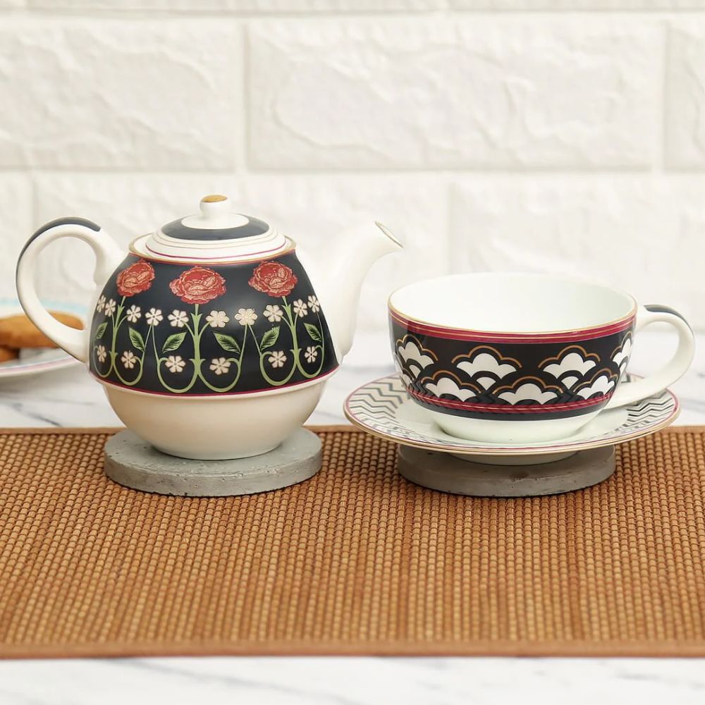 India Circus Fine Ceramic Gruidae's Trance Tea for One - 1